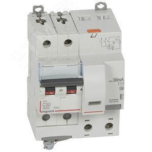 Выключатель автоматический дифференциального тока DX3 2П C50А 30MА-АC 4м