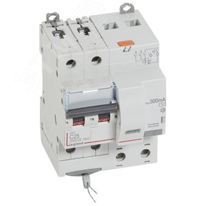 Выключатель автоматический дифференциального тока DX3 2П C25А 300MА-АC 4м
