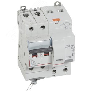 Выключатель автоматический дифференциального тока DX3 2П C40А 300MА-АC 4м