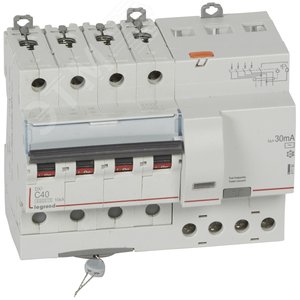 Выключатель автоматический дифференциального тока АВДТ DX3 4п 40А 30мА АС 411190 Legrand