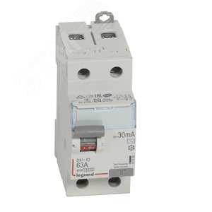 Выключатель дифференциального тока (УЗО) 2п 63А 30мА DX3 АC 411506 Legrand