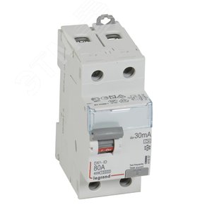 Выключатель дифференциального тока (УЗО) DX3 2П 80А 30мА-А