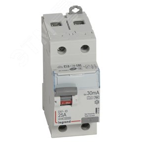 Выключатель дифференциального тока (УЗО) DX3 2П 25А Hpi 30мА