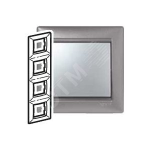 Рамка 4п вер Титан Valena (770168)