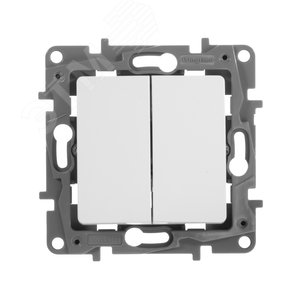 ETIKA Переключатель двухклавишный белый автоматические зажимы 10AX 672212 Legrand - 3