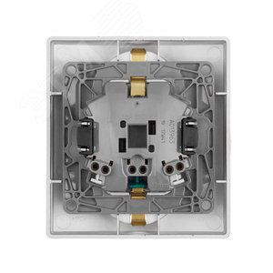 ETIKA Розетка двойная с заземлением со шторками алюминий автоматические зажимы 672433 Legrand - 4