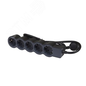 Удлинитель серии  Стандарт   5 x 2К+З с кабелем 1,5 м., цвет: черный