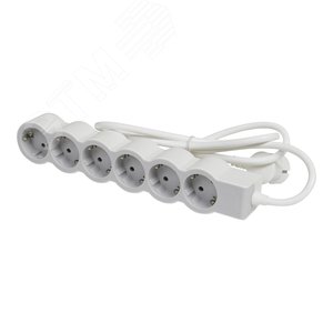 Удлинитель серии  Стандарт   6 x 2К+З с кабелем 1,5 м., цвет: бело-серый