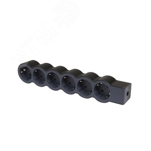 Удлинитель серии  Стандарт   6 x 2К+З без кабеля, цвет: черный