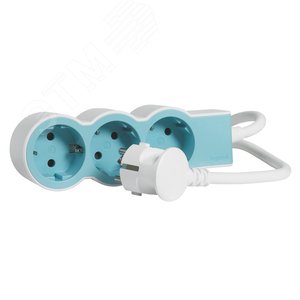 Удлинитель серии  Стандарт   3 x 2К+З с кабелем 1,5 м., цвет: бело-голубой 694551 Legrand - 3