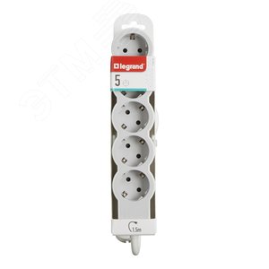 Удлинитель серии  Стандарт   5 x 2К+З с кабелем 1,5 м., цвет: бело-серый 694555 Legrand - 2