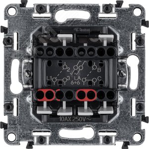 Valena ALLURE Переключатель двухклавишный 10А 250В с лицевой панелью Безвинтовые зажимы Белый - фото 3