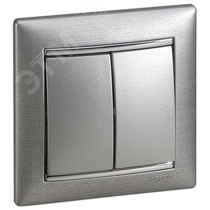 VALENA Выключатель двухклавишный в рамку алюминий 770105 Legrand - 19