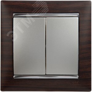VALENA Выключатель двухклавишный в рамку алюминий 770105 Legrand - 14