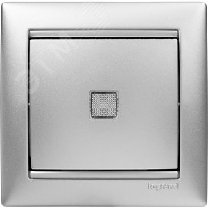 Выключатель одноклавишный, с подсветкой, в рамку, алюминий 770110 Legrand - 9