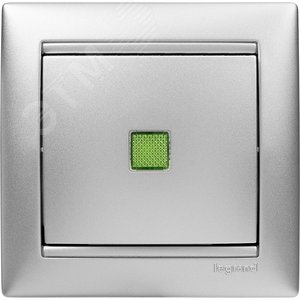 Выключатель одноклавишный, с подсветкой, в рамку, алюминий 770110 Legrand - 14