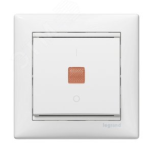 Выключатель одноклавишный, с подсветкой, в рамку, белый 774410 Legrand - 11