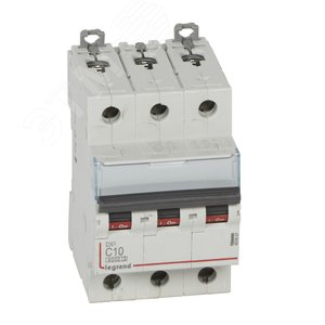 Изображение товара Выключатель автоматический трехполюсный 10А С DX3 6kA/10kA (шт)