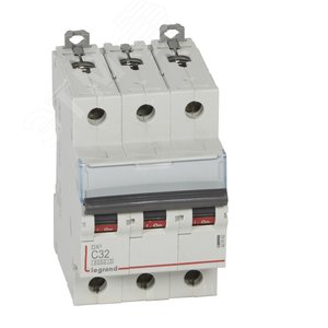 Изображение товара Выключатель автоматический трехполюсный 32А C DX3 6кА/10кА (шт)
