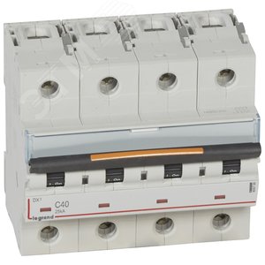 Выключатель автоматический четырехполюсный 40А C DX3 25кА 409798 Legrand