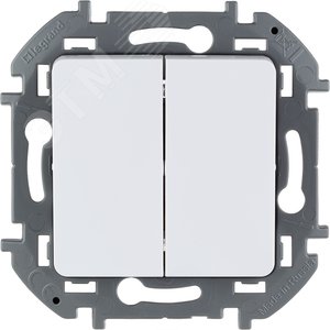 Выключатель двухклавишный INSPIRIA 10 AX 250 В~ белый (673620)