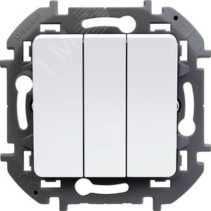 Выключатель трехклавишный INSPIRIA 10 AX 250 В~ белый