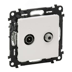 Изображение товара Valena LIFE Розетка TV-SAT двухкабельная С лицевой панелью Белая (шт)