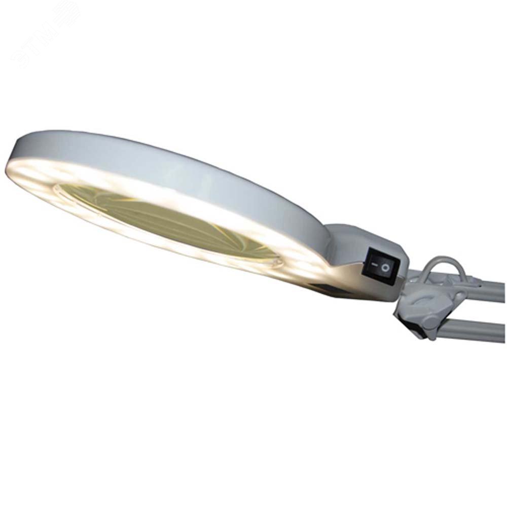 Светильник светодиодный Леда С20 LED 8 Вт на струбцине с увеличительной линзой 2D 1271739 Трансвит - превью 5