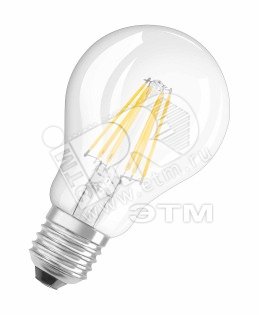 Лампа светодиодная LED 6вт Е27 теплый прозрачная FILAMENT Osram 951457 LEDVANCE