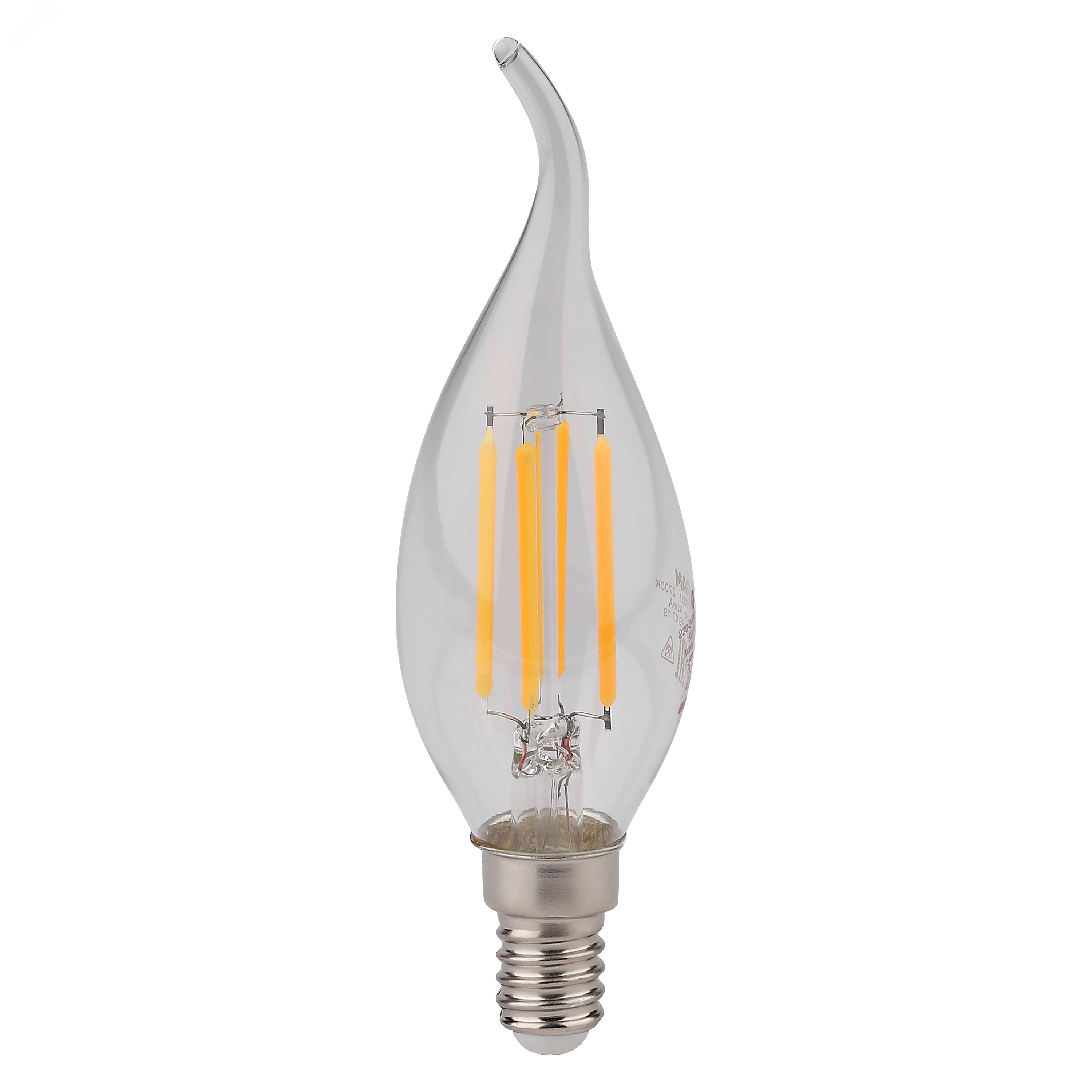 Лампа светодиодная LED 5Вт E14 CLB60 тепло-бел, Filament прозр.свеча на ветру OSRAM 4058075212336 LEDVANCE - превью 2