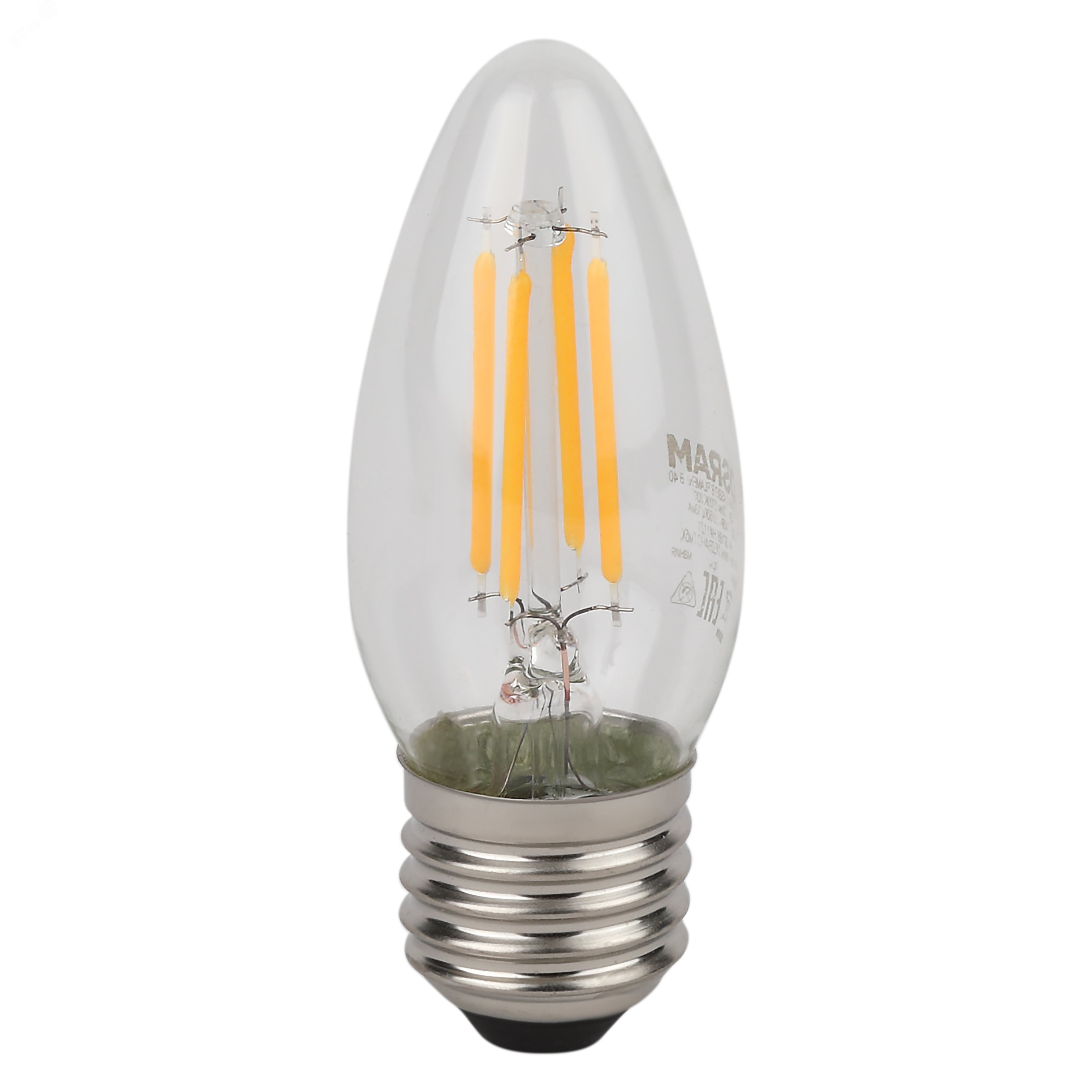 Лампа светодиодная филаментная LED Star Свеча 4Вт (замена 40Вт), 470Лм, 2700К, цоколь E27 OSRAM 4058075687813 LEDVANCE - превью 3