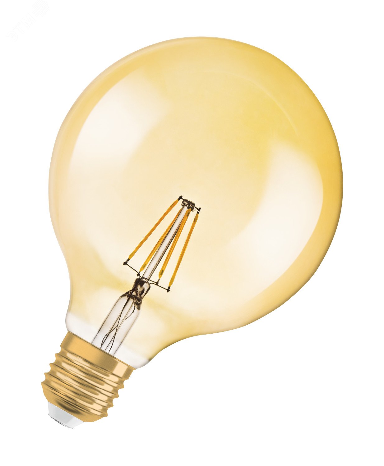 Лампа светодиодная LED 4W E27 Vintage 1906 CL GLOBE125,филамент,GOLD ...