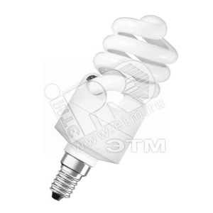 Лампа энергосберегающая КЛЛ 14/827 E14 D48х114 миниспираль Osram