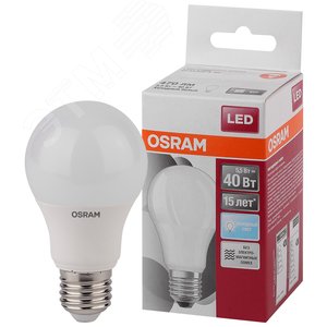Лампа светодиодная LED 6Вт Е27 LS CLA40 FR дневной матовая грушевидная Osram