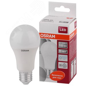 Лампа светодиодная LED 10Вт Е27 STAR Classic A (замена100Вт), холодный, матовая колба Osram