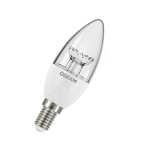 Лампа светодиодная LED 5.4Вт Е14 LS CLB40 тепло-белый прозрачная свеча Osram