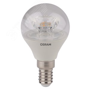 Лампа светодиодная LED 5.4Вт Е14 LS CLP40 тепло-белый прозрачная шар Osram 971622 LEDVANCE - 3