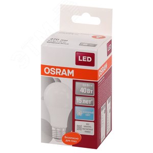 Лампа светодиодная LED 5.5Вт Е27 CLA40 FR белый, матовая OSRAM 4058075086616 LEDVANCE - 3