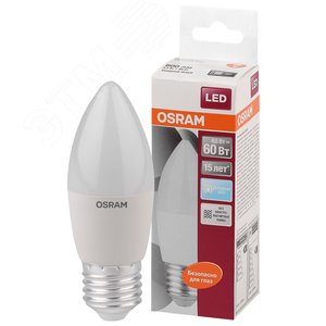 Лампа светодиодная LED 6,5Вт Е27 STAR ClassicB (замена 60Вт),нейтральный белый свет, матовая колба Osram