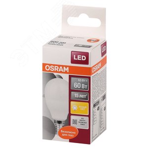 Лампа светодиодная LED 6,5Вт Е14 STAR ClassicP (замена 60Вт),теплый белый свет, матовая колба Osram 4058075134294 LEDVANCE - 3