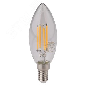Лампа светодиодная LED 6Вт E14 CLB75 белый, Filament прозр.свеча OSRAM 4058075217836 LEDVANCE - 2