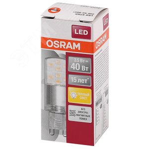 Лампа светодиодная LED 3,5Вт G9 STAR PIN40 (замена 40Вт), теплый белый свет Osram 4058075315822 LEDVANCE - 4