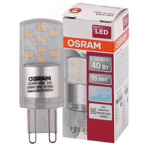 Лампа светодиодная LED 3,5Вт G9 STAR PIN40 (замена 40Вт), Osram