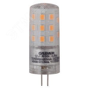 Лампа светодиодная LED 3,5Вт G4 12V STAR PIN40(замена 40Вт) белый, прозр. Osram 4058075369030 LEDVANCE - 3