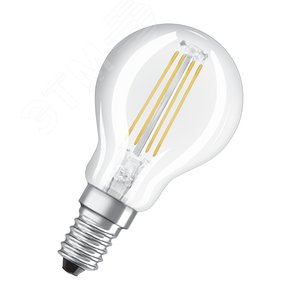 Лампа светодиодная филаментная LED 4Вт E14 2700К 470лм шарик 230V CL (замена 40Вт) P FIL  OSRAM Parathom