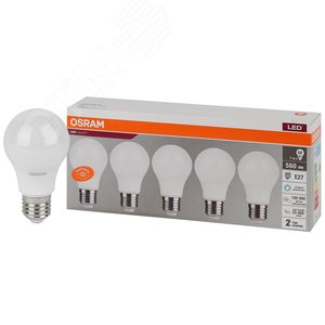 Лампа светодиодная LED 7 Вт E27 6500К 560Лм груша 220 В (замена 60Вт) OSRAM упак 5 шт