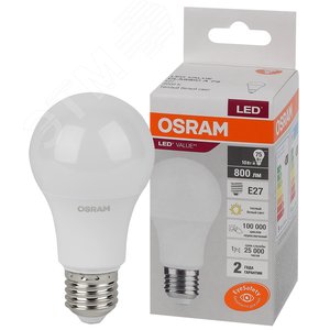 Лампа светодиодная LED 10 Вт E27 3000К 800Лм груша 220 В (замена 75Вт) OSRAM 4058075578821 LEDVANCE