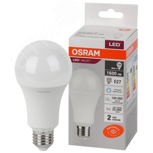 Лампа светодиодная LED 20 Вт E27 6500К 1600Лм груша 220 В (замена 150Вт) OSRAM