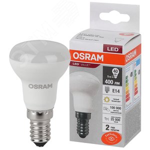 Лампа светодиодная LED 5 Вт E14 3000К 400Лм гриб 220 В (замена 40Вт) OSRAM 4058075582514 LEDVANCE