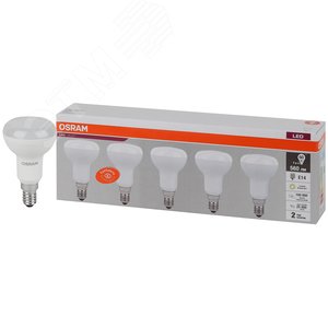 Лампа светодиодная LED 7 Вт E14 3000К 560Лм гриб 220 В (замена 60Вт) OSRAM упак 5 шт